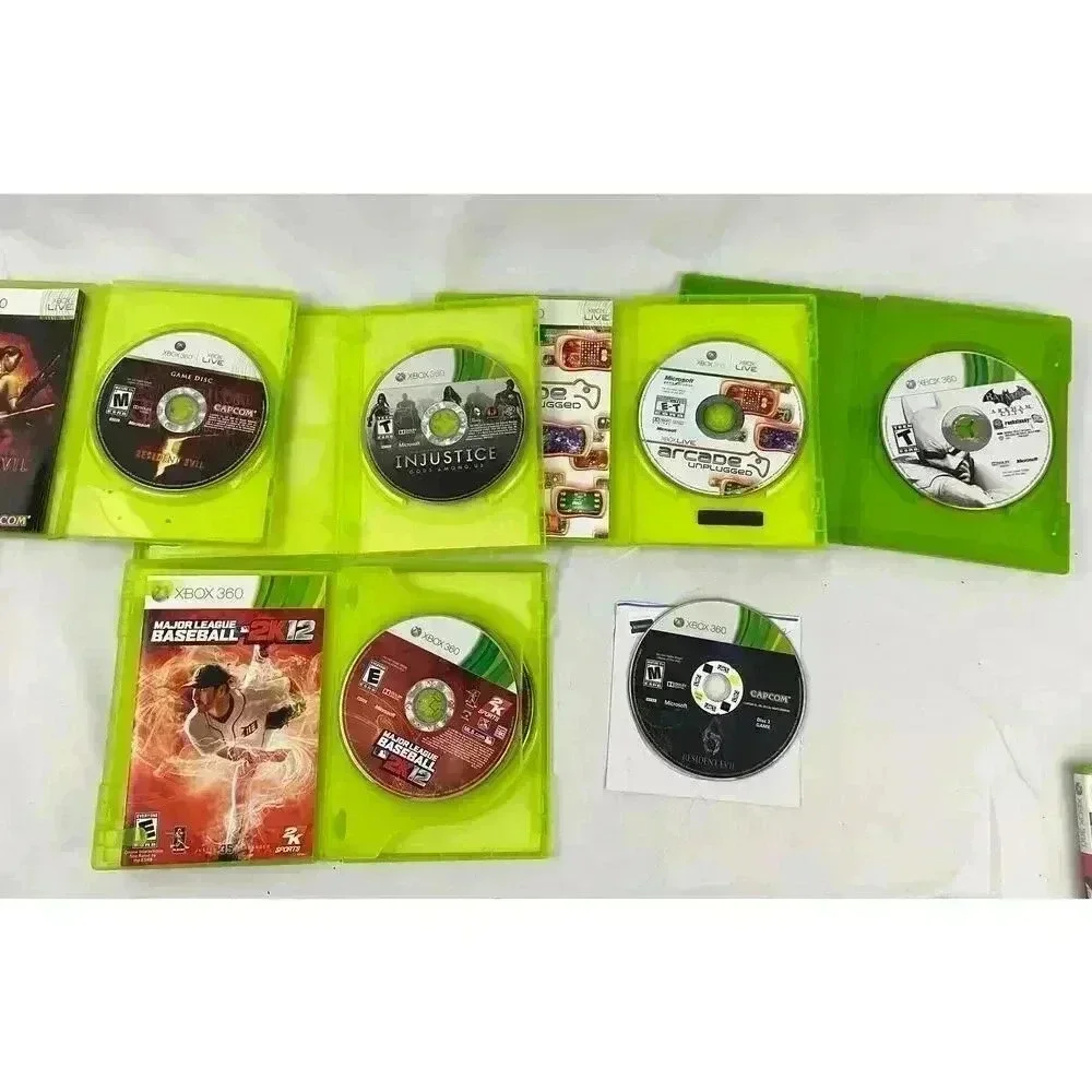 Lot‎ of 6 Xbox 360 Resident Evil Arcade Batman Sports Working Bundle